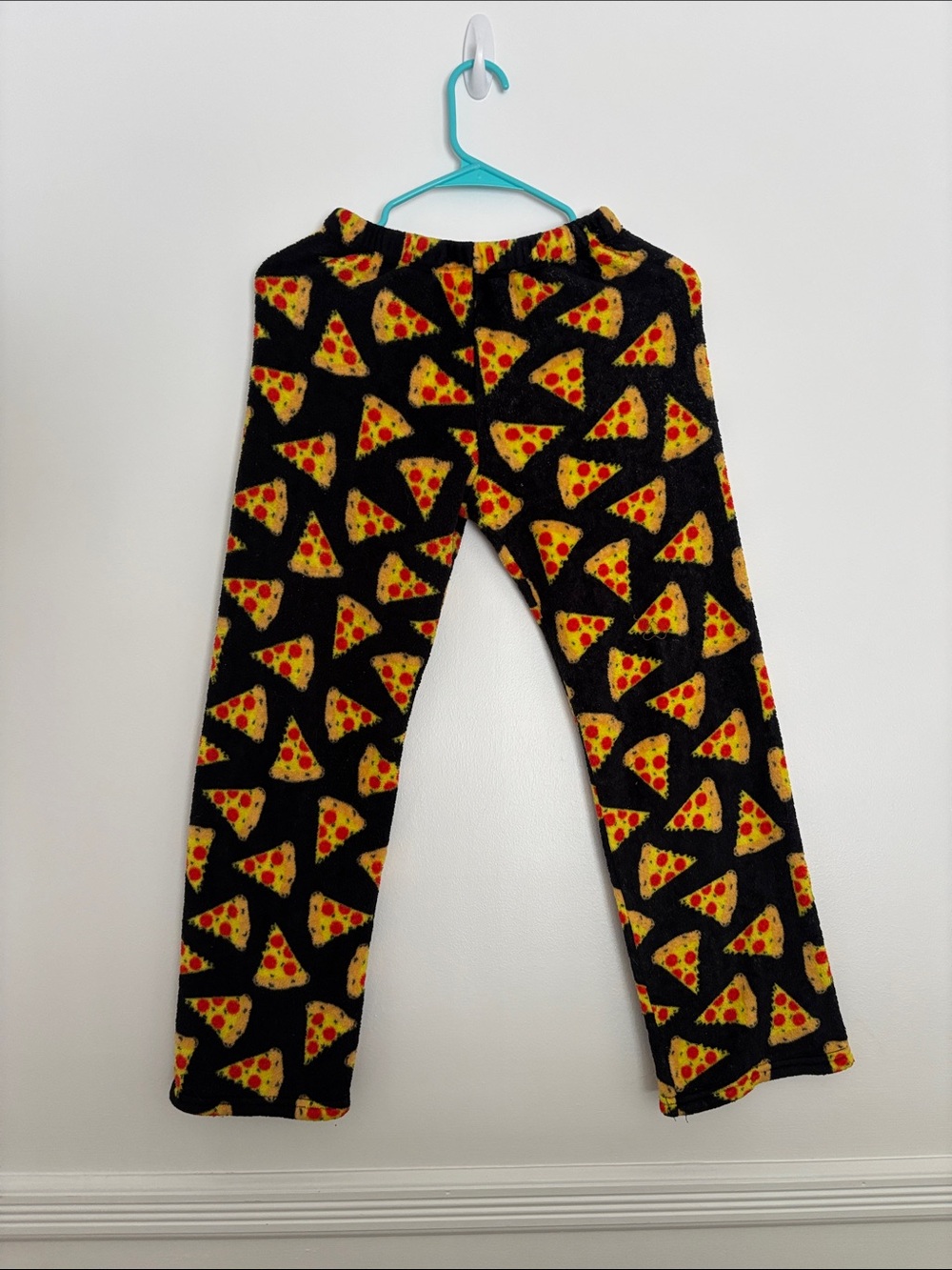 Kids Black Pizza-Print Fleece Joggers